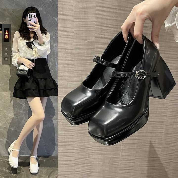 Damen Elegante Plateau-Pumps mit verstellbarem Riemen Drune