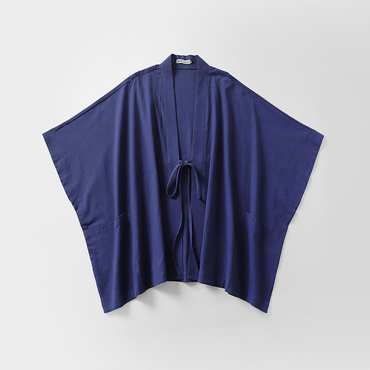 Damen Oversize Kimono-Cardigan mit Bindegürtel und Eingrifftaschen Drune