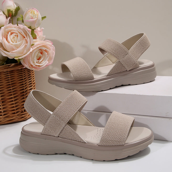 Damen Leichte Stretch‑Sandalen mit gepolstertem Komfortfußbett und dämpfender Plateau‑Sohle Drune