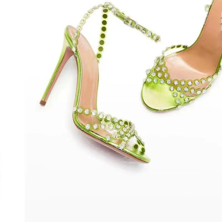 Damen atemberaubende High-Heel Knöchelriemen Sandalen mit dekorativen Perlenakzenten Drune