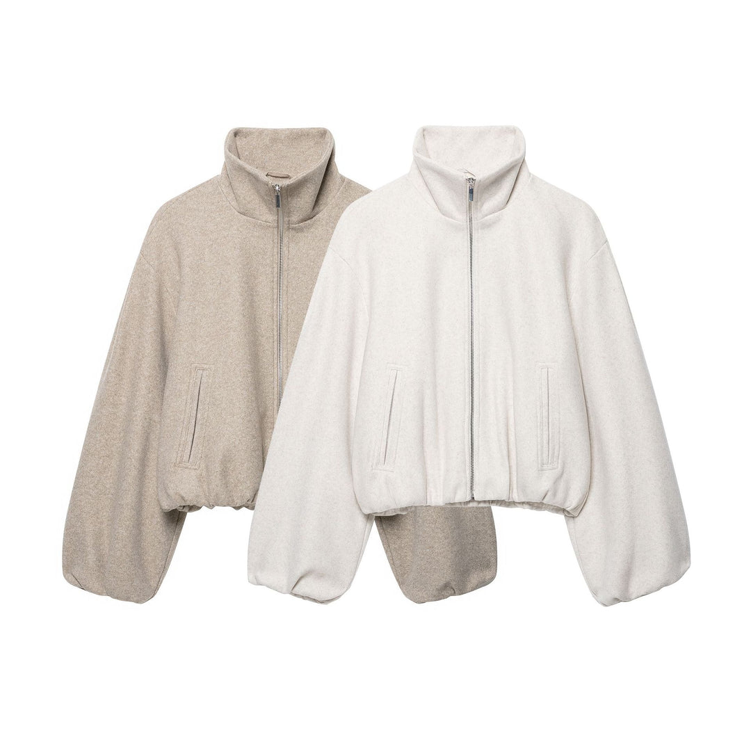 Damen Leichte wattierte Windjacke mit Stehkragen und Polka‑Dot‑Print Drune