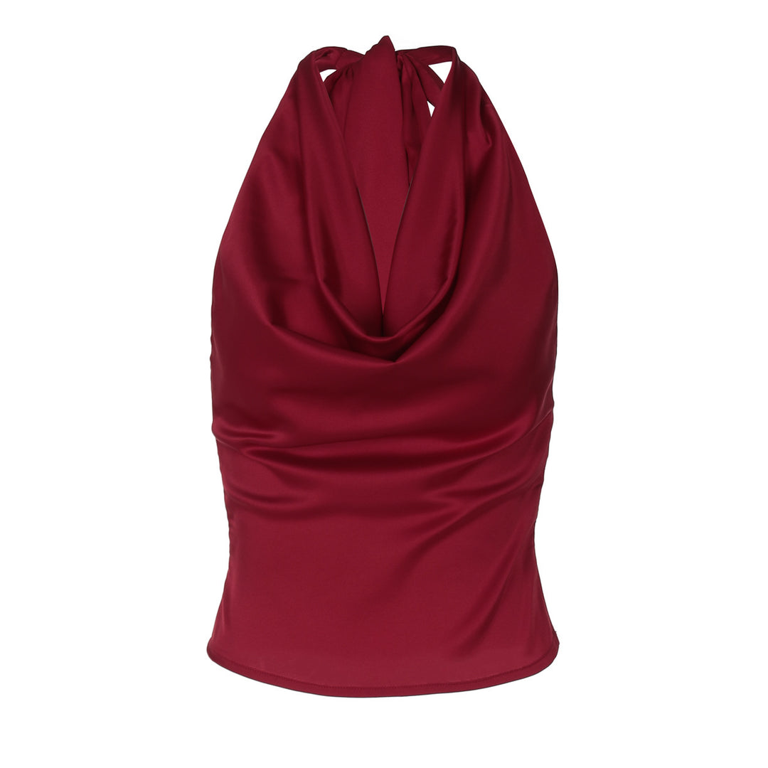 Damen Elegantes O-Back Top mit bindender Kapuze Drune