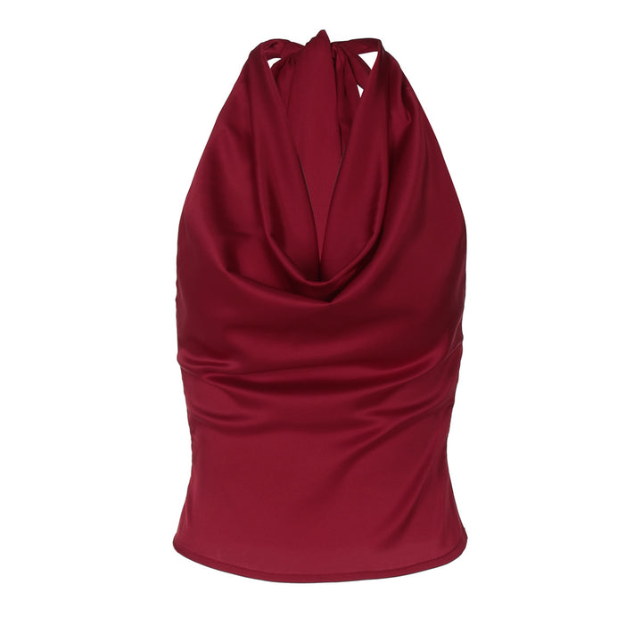 Damen Elegantes O-Back Top mit bindender Kapuze Drune