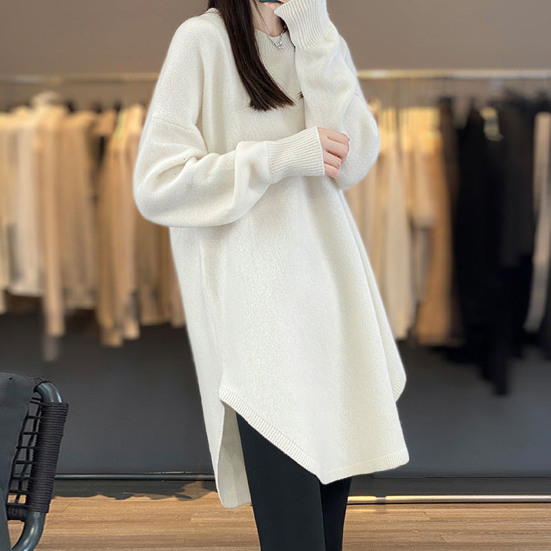 Damen lässiger Pullover mit lockerer Passform aus hochwertiger Wolle Drune