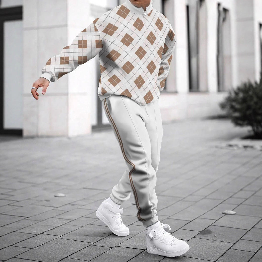 Herren Sportliches Sweatshirt mit modernem Zipper und grafischem Muster Drune