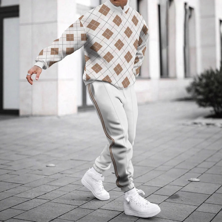 Herren Sportliches Sweatshirt mit modernem Zipper und grafischem Muster Drune