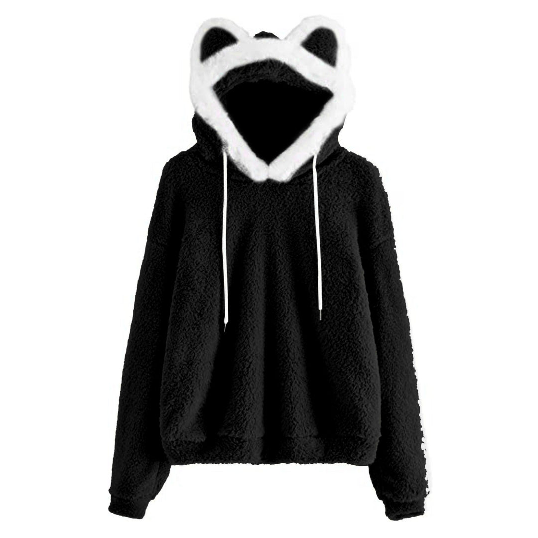 Damen Kuscheliger Hoodie mit Katzengesicht Drune