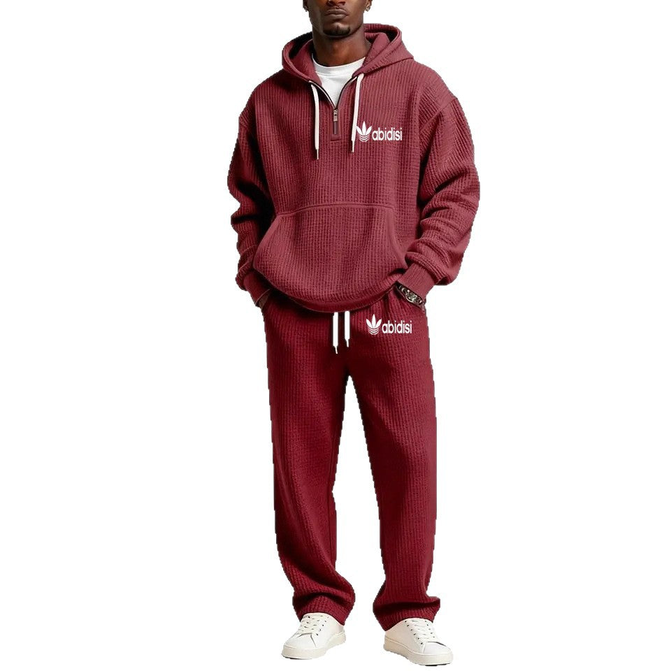 Herren Trendiger Kapuzenpullover mit praktischem Reißverschluss und bequemer Jogginghose Drune