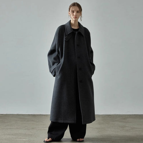 Damen Oversized Wollmantel Drune