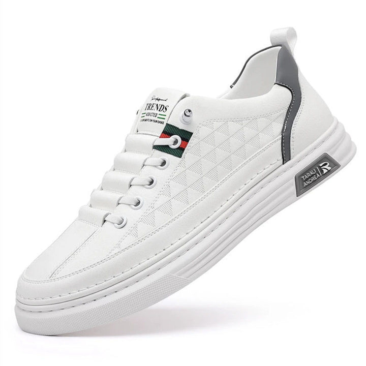 Herren Low-Top Sneaker mit gestepptem Rauten-Design und dicker Gummisohle Drune