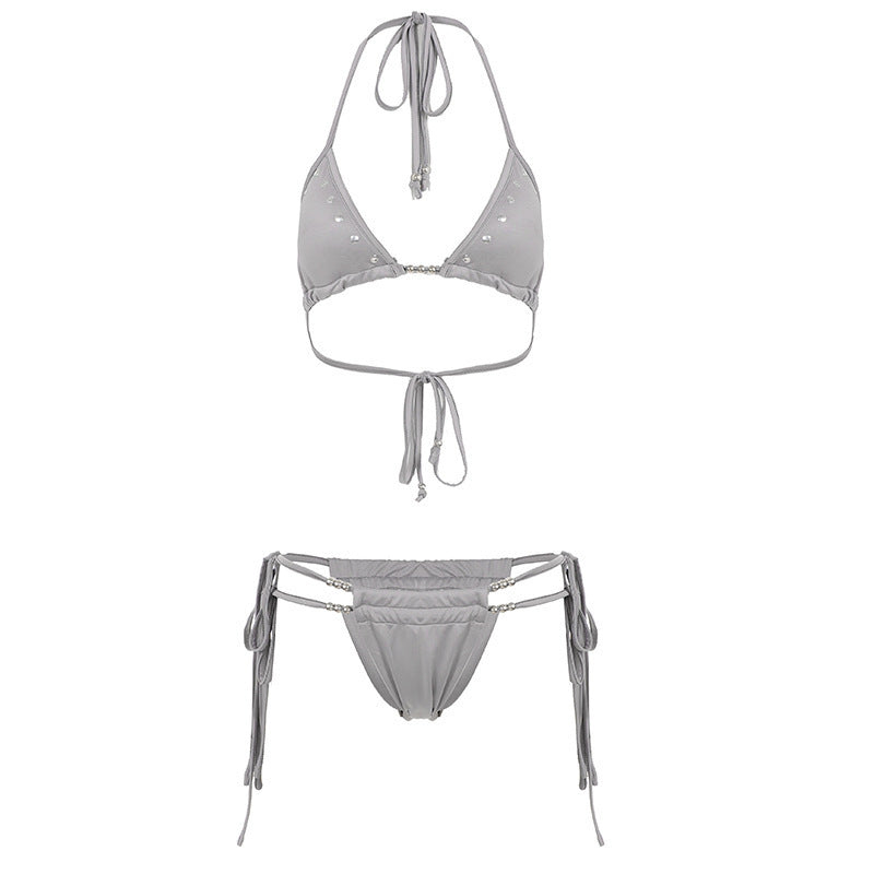 Damen Bikini-Set mit modischem Triangel-Design und verstellbaren Trägern Drune