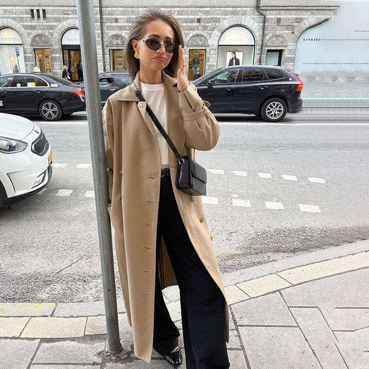 Damen Eleganter Trenchcoat mit hochwertiger Verarbeitung und lockerem Schnitt Drune