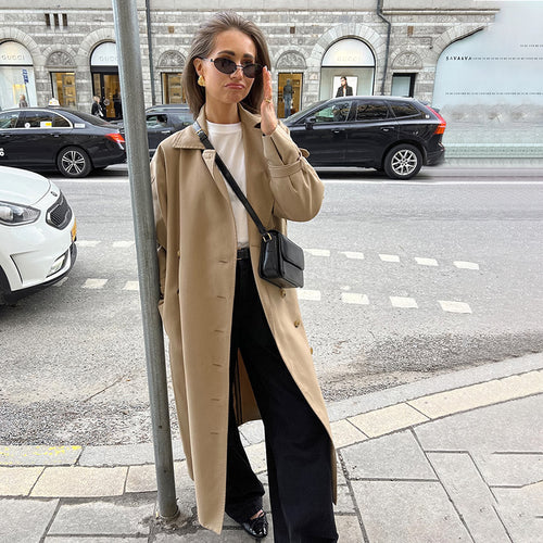 Damen Eleganter Trenchcoat mit hochwertiger Verarbeitung und lockerem Schnitt Drune