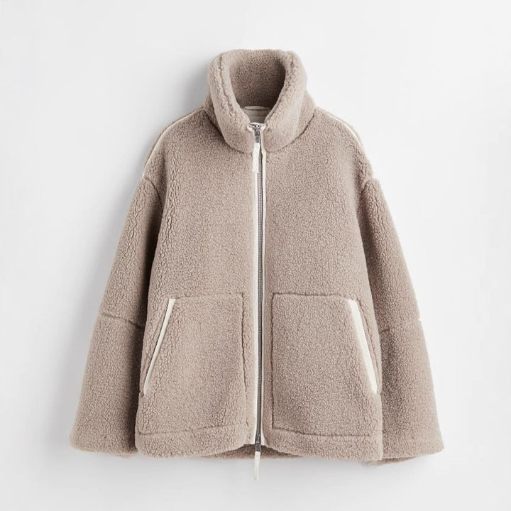 Damen Plush Sherpa Zip-Up Jacke Drune