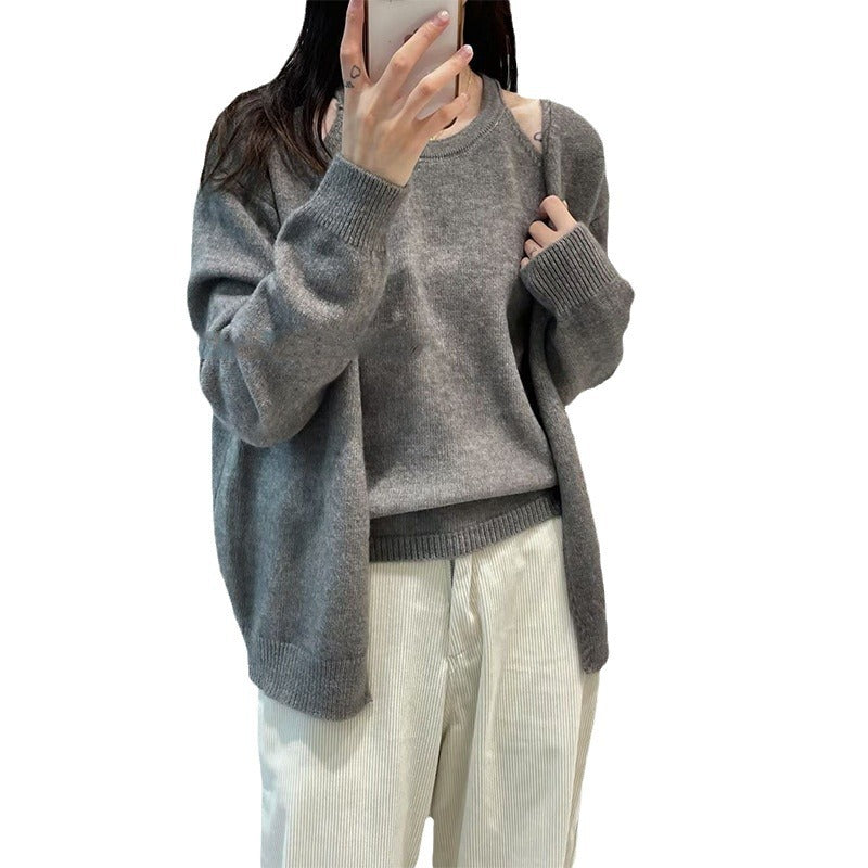 Damen warmer Woll-Cardigan mit modernem Schnitt und lässigen Ärmeln Drune