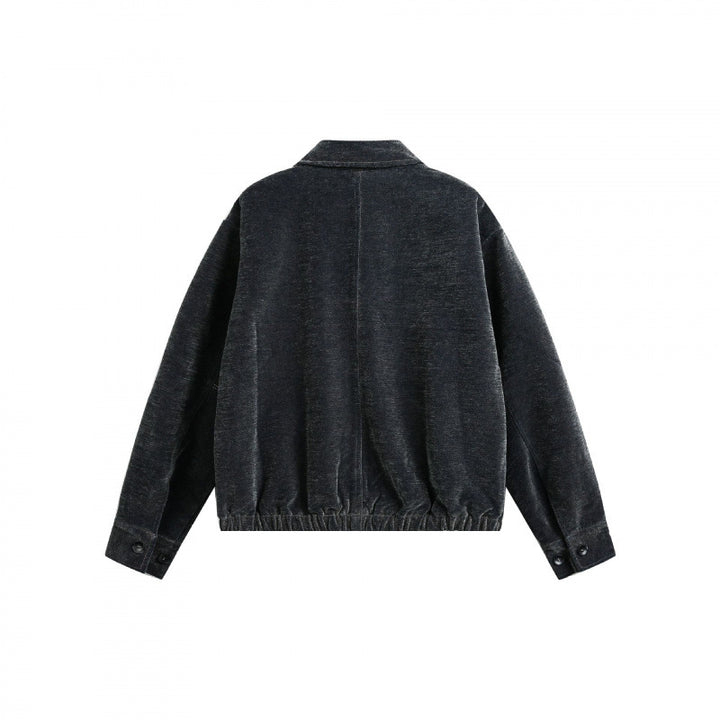 Herren Kurzjacke aus Teddy‑Fleece mit Hemdkragen, Reißverschluss und elastischem Saum Drune