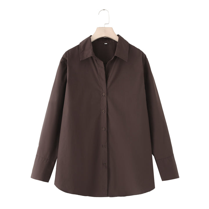 Damen 20+ lässige Oversize Hemdbluse mit Hemdkragen, durchgehender Knopfleiste und verlängertem Rückteil Drune
