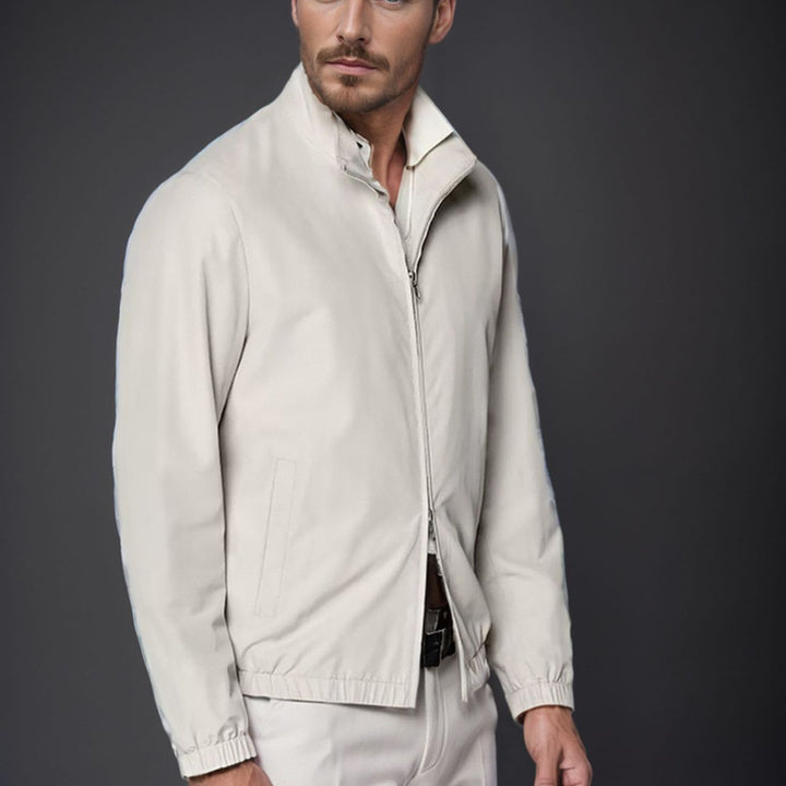 Herren Leichte Zip-Übergangsjacke mit Stehkragen und minimalen Nähten Drune