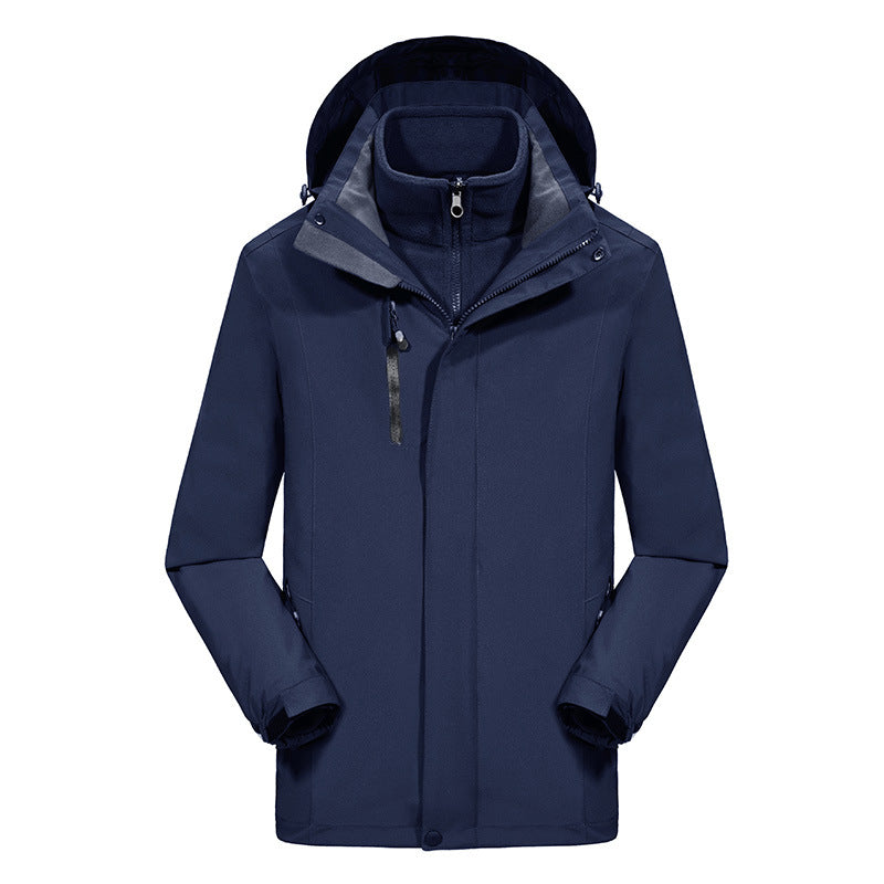 Herren Softshell-Parka mit herausnehmbarer Fleece-Innenjacke und verstellbarer Kapuze Drune
