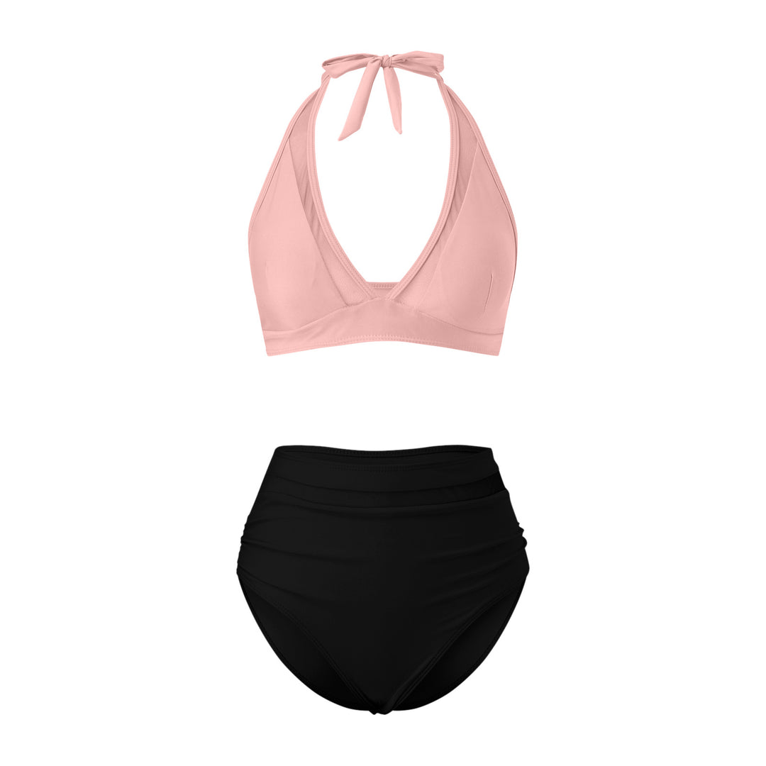Damen Hochtailliertes Bademoden-Set mit stylischem Haltertop Drune