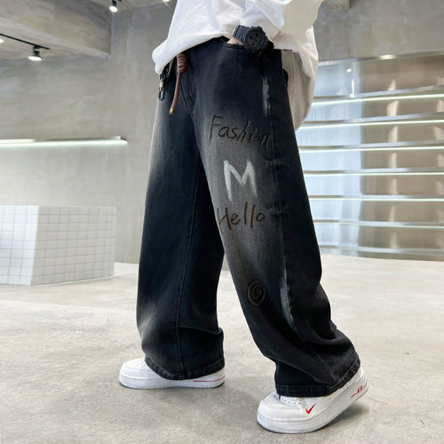 Unisex modische lässige Jeans mit kreativem Druck Drune