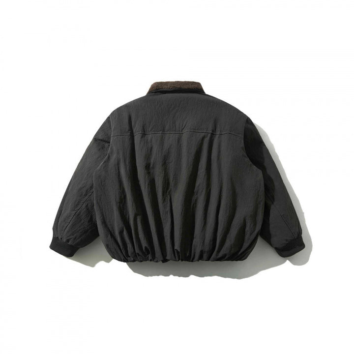 Herren Gepolsterte Bomberjacke mit Teddykragen, Pattentaschen und elastischem Saum Drune
