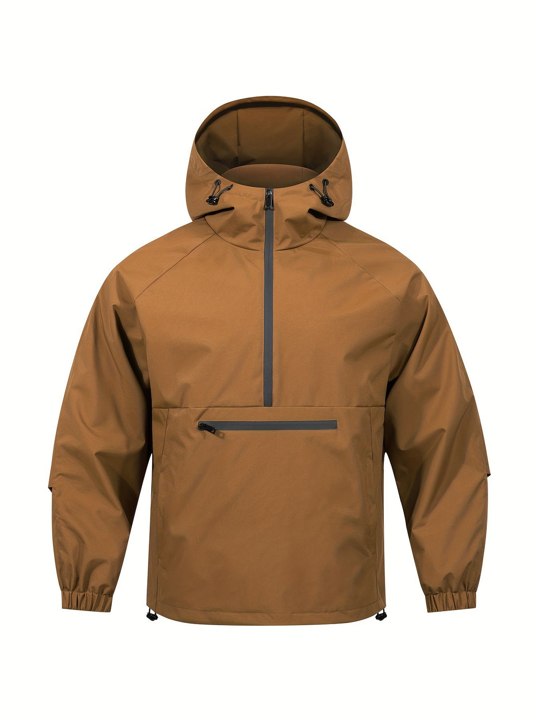Herren Wind- und Wasserabweisende Anorak-Pulloverjacke mit Halbreißverschluss und Kängurutasche Drune