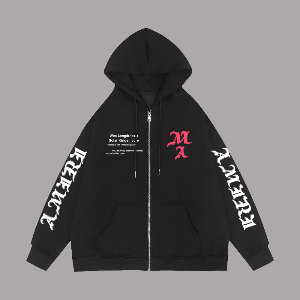 Damen Zip-Hoodie mit einzigartigem Grafikdruck und lässigem Schnitt Drune
