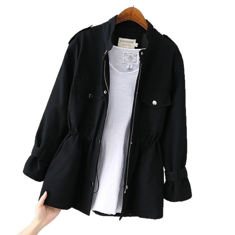 Damen Modische Utility-Jacke Drune