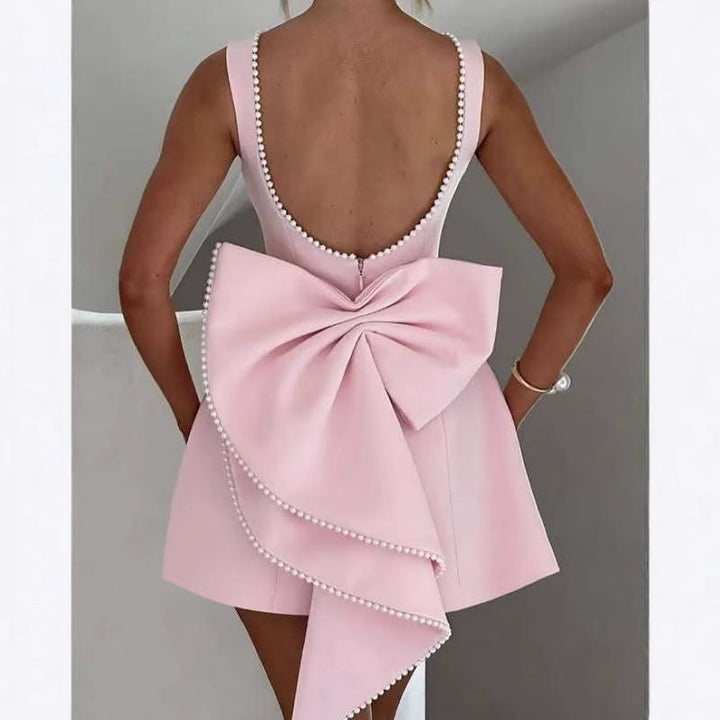 Damen A-Linien Cocktailkleid mit Perlenverzierung Drune