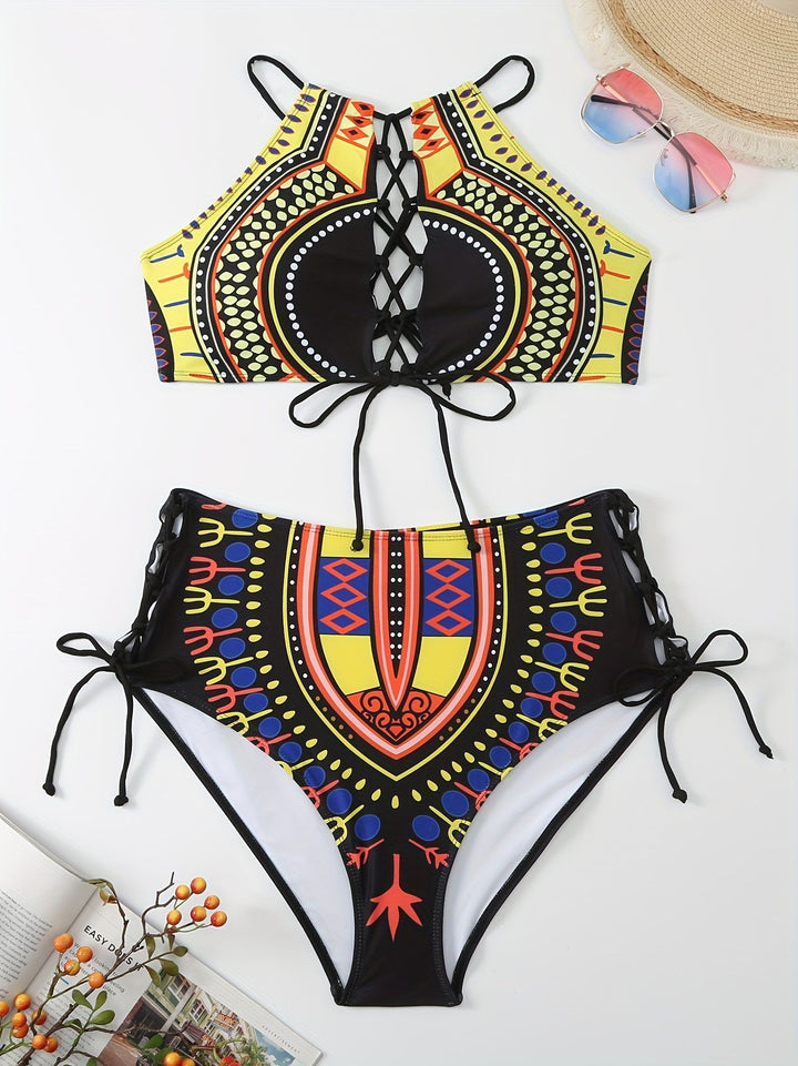 Damen Hochwertiger Bikini mit raffiniertem Schnürdesign Drune