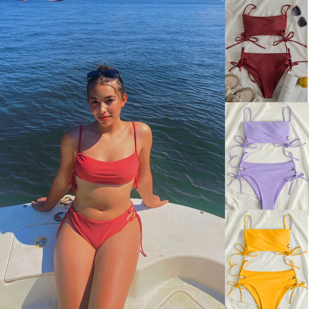Damen Bandeau-Bikini mit raffinierten Bindebändern Drune