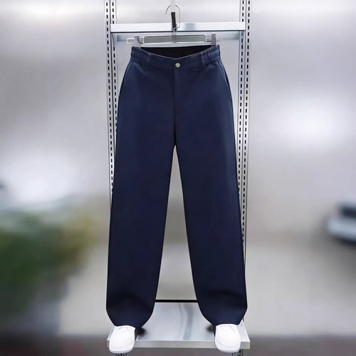 Herren Weite Chinohose mit hoher Taille und elastischem Rückbund Drune