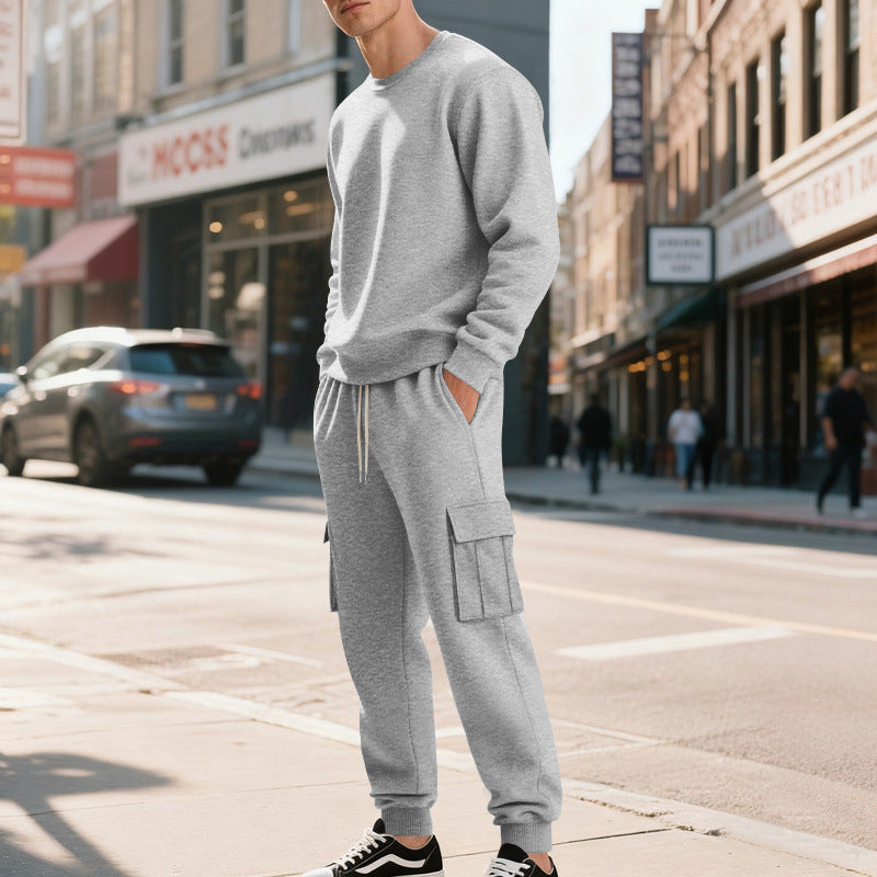 Herren Utility-Cargo-Jogger aus French Terry mit Mehrfachklappen & Tunnelzug Drune