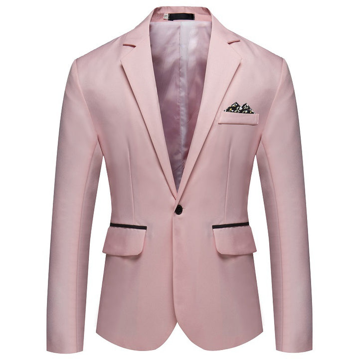Herren Slim-Fit Smoking-Sakko mit Ein-Knopf‑Verschluss und kontrastierten Pattentaschen Drune