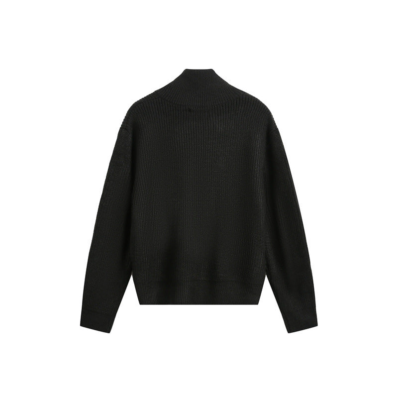 Damen Grobstrick-Zipjacke mit Stehkragen und Zwei-Wege-Reißverschluss Drune