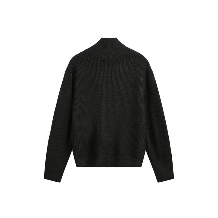 Damen Grobstrick-Zipjacke mit Stehkragen und Zwei-Wege-Reißverschluss Drune