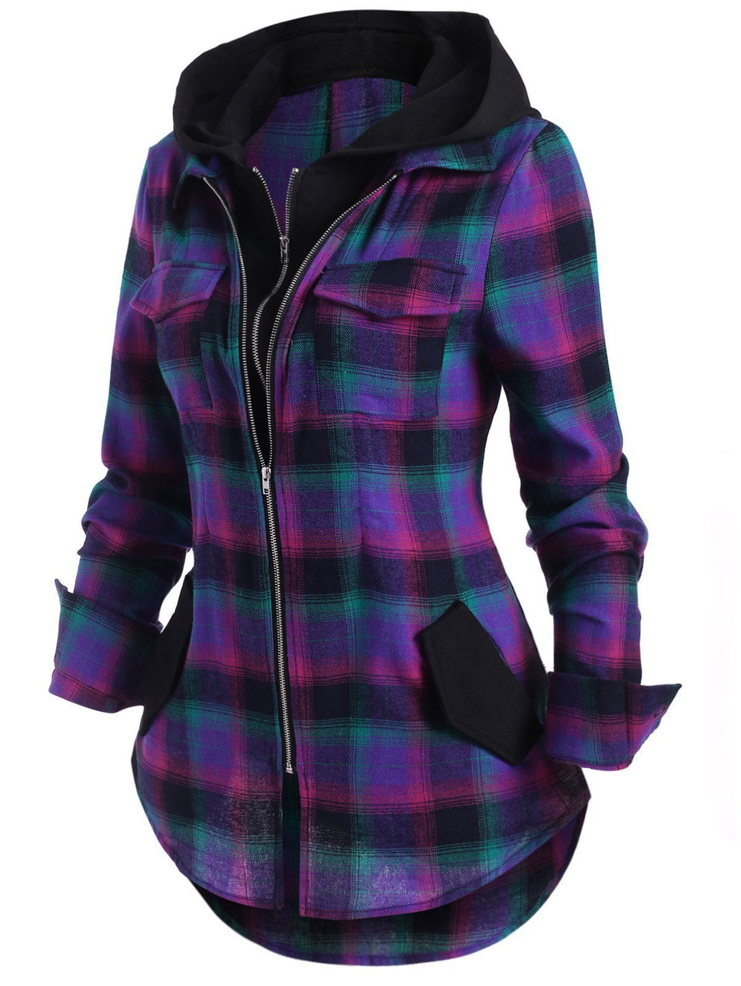 Drune | Damen Gefütterte Flanelljacke mit Taschen