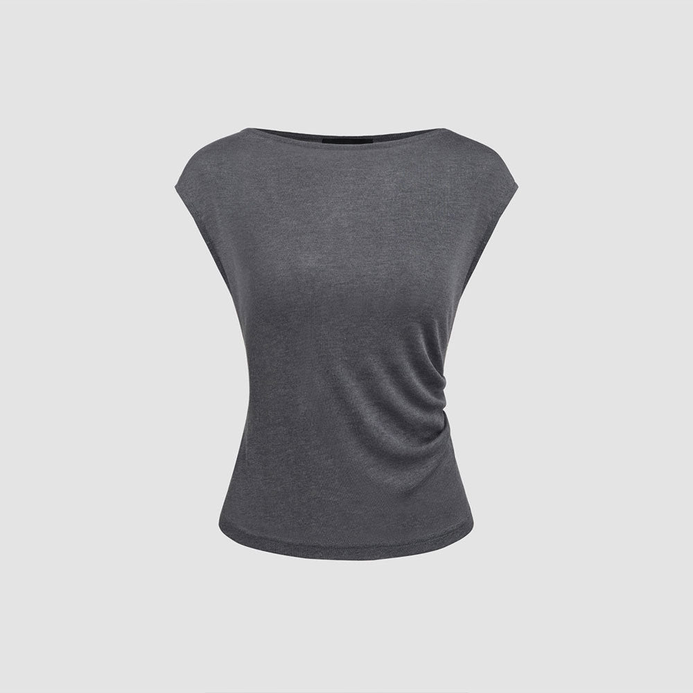 Damen elegantes Oberteil mit asymmetrisch drapiertem Design Drune