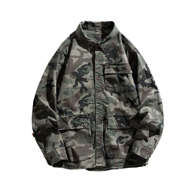 Herren Modische Camouflage-Überhemdjacke Drune