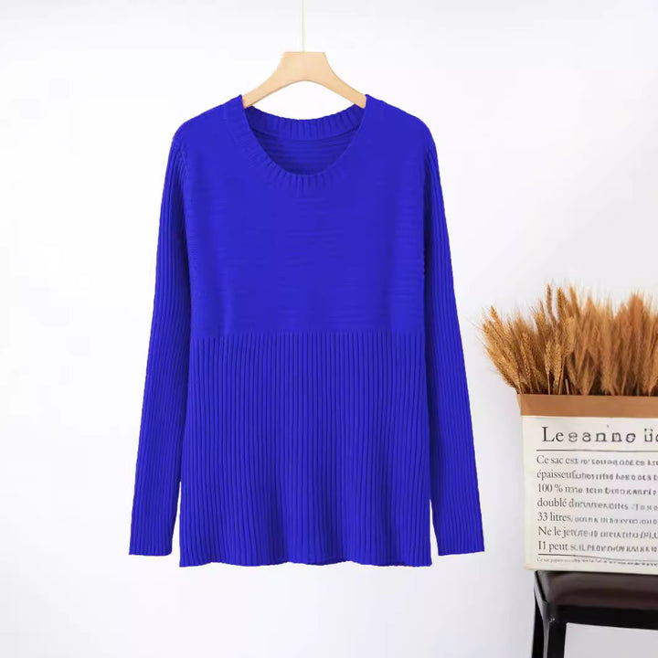 Damen Feinstrickpullover mit strukturiertem Design und Rundhalsausschnitt Drune