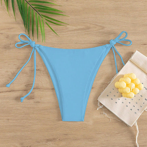 Damen Hochgeschnittenes Bikini-Unterteil mit verstellbaren Bindebändern Drune