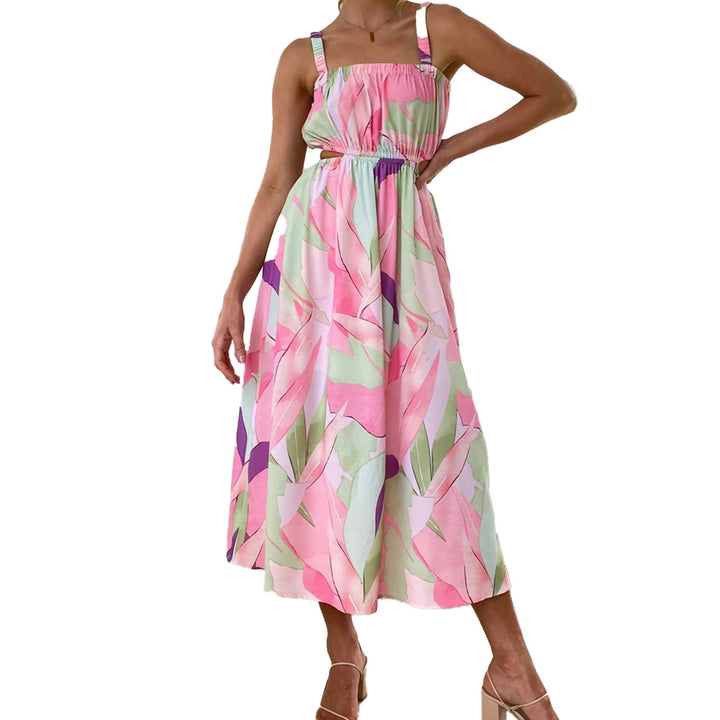 Damen Maxikleid mit elastischem Taillenzug und trägerfreiem Oberteil Drune