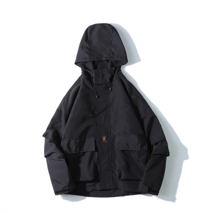 Unisex Weitgeschnittene Utility-Softshelljacke mit Kapuze und Mehrfach-Taschen Drune