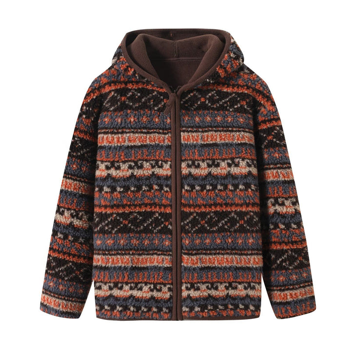 Damen Gemütliche Fleecejacke mit modischem Muster Drune