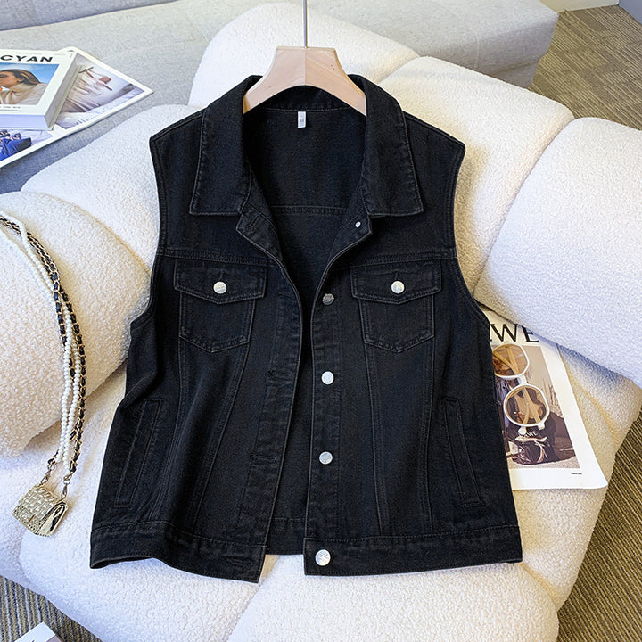 Damen Jeansweste im lässigen Vintage-Stil mit praktischen Taschen Drune