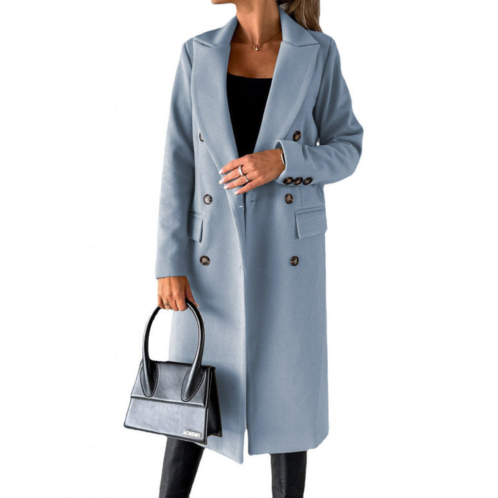 Damen Eleganter Doppelreihiger Mantel mit hochmodernem Schnitt Drune