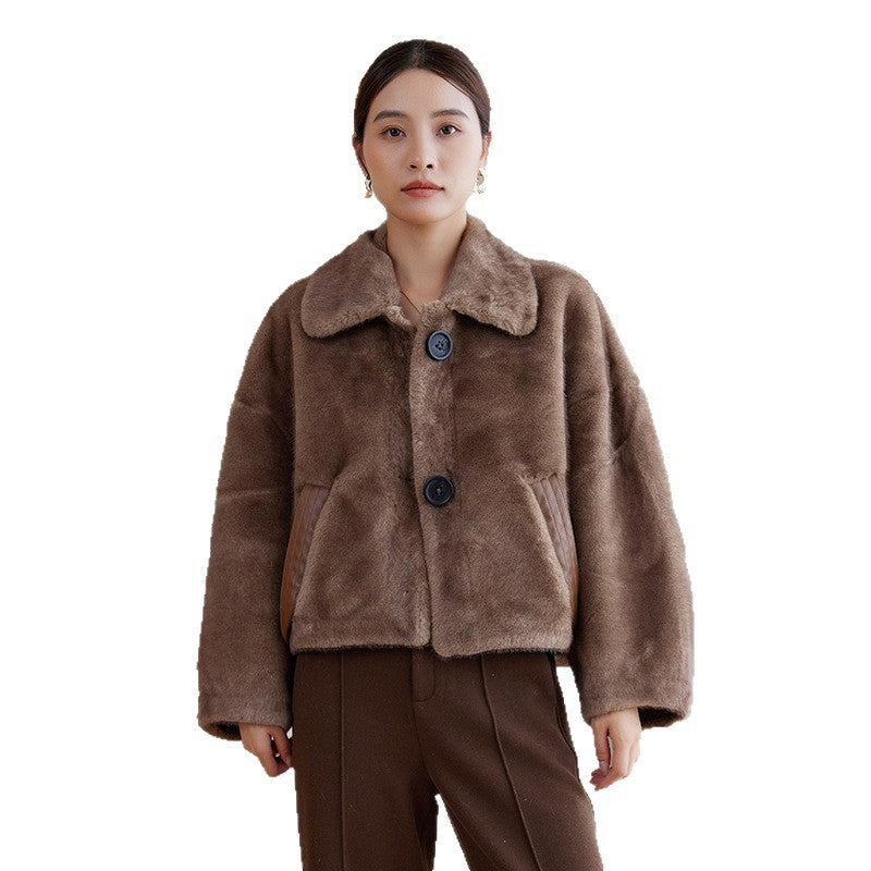 Damen Fleecejacke mit Kragen Drune