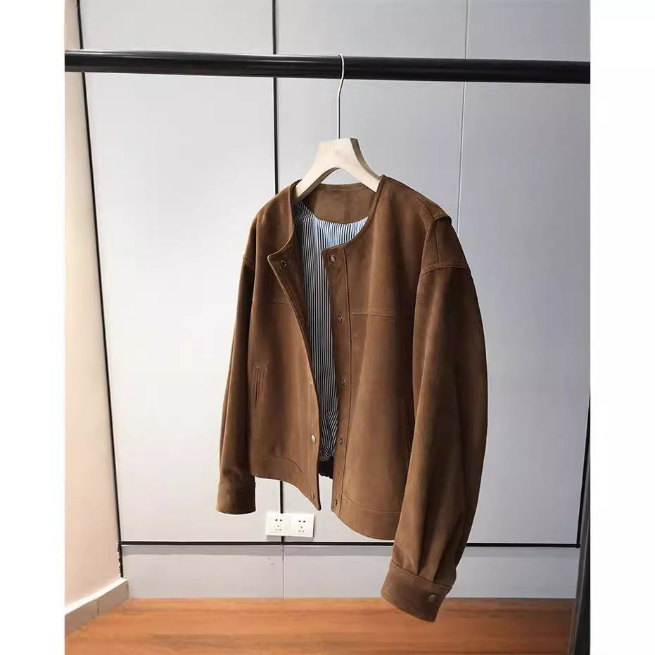 Damen Modische und lässige Wildlederjacke Drune