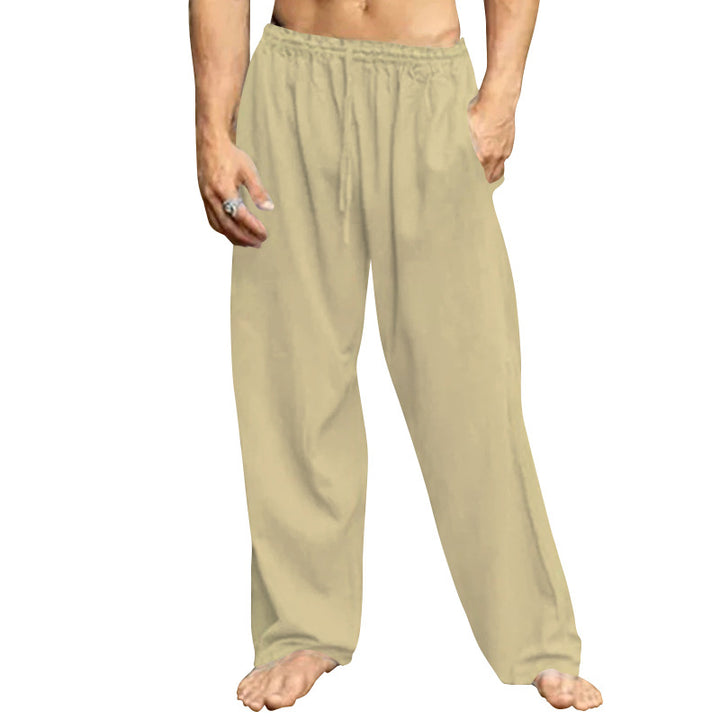 Herren nan Relaxhose mit weitem Bein elastischem Tunnelzugbund und seitlichen Eingrifftaschen Drune